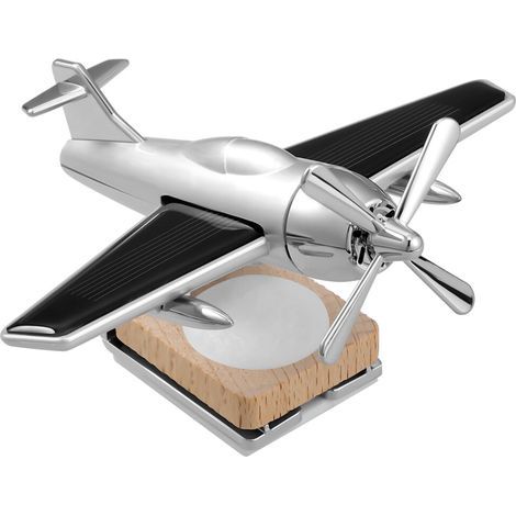 2Pièces Diffuseur Parfum Argenté Décor Avion Rotatif Solaire (1/2)