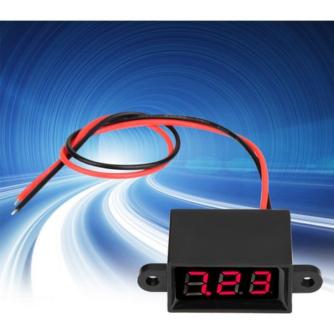 Digitales Voltmeter 0,28 Zoll Zweidraht DC 3,0-30 V LED-Anzeige Spannungsmesser Wasserdicht (Rot) (1/5)
