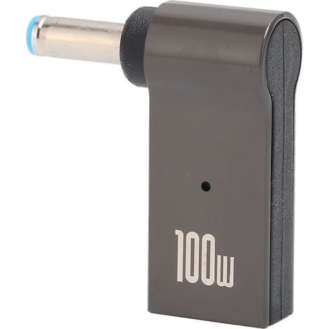 100-W-5-A-PD-Ladegerät, USB-C-Buchse auf USB-C-Stecker (4,5 x 3,0 mm) für HP-Laptops, Gehäuse aus Aluminiumlegierung
