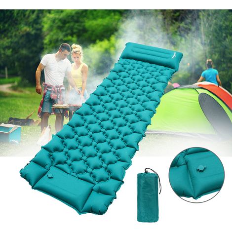 TolleTour Colchón hinchable de camping con bomba de pie integrada, compacto y fácil de transportar