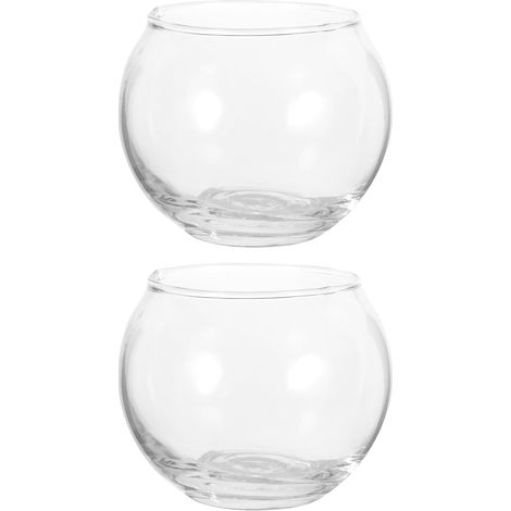 Levemolo Lot de 2 Bougeoirs Ronds en Verre Transparent Conteneurs pour Bougie Chauffe-Plat Supports Décoratifs pour Bureau et Maison Accessoires Créatifs pour Bougies 6 CM de Diamètre (1/5)