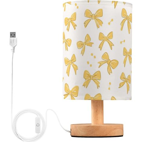 Kcldeci Lampe de chevet avec nœuds jaunes pour chambre à coucher (1/5)