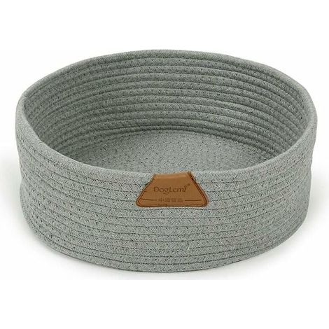 Katzenbett – Durchmesser 40 cm, Tiefe 12 cm – Innenfutter aus weicher, grauer Baumwolle – Maschinenwaschbar – Für Katzen und Kätzchen – 1 Stück (1/5)