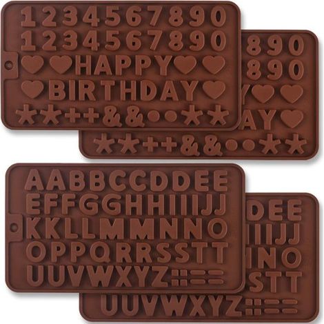 Dailygoods Silikonformen 4er Pack Schokoladenformen Geburtstagstortendekoration Spülmaschinenfest Lebensmittelecht Backformen (1/5)