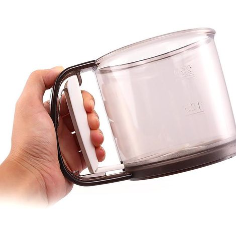 Doppellagiges Mehlsieb aus Edelstahl mit Handpresse, ideal zum Backen und Kochen (1/5)