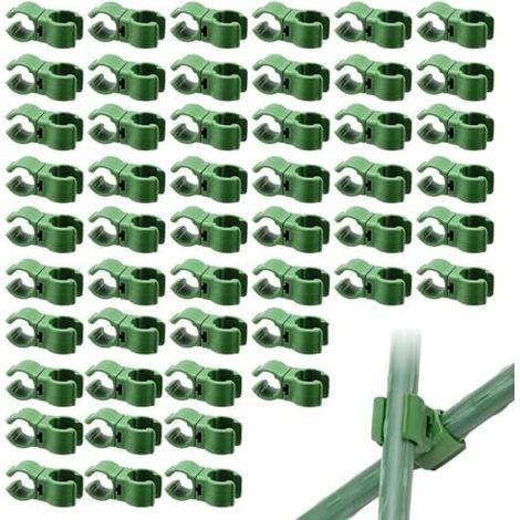 50 Pièces Connecteurs pour Tuteur de Plante, Clips de Liaison pour Tuteur et Support de Plante, Accessoires de Jardin pour Plantes Grimpantes et Plantes en Pot (11 mm) (1/5)