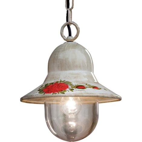 Sospensione Esterno Classica Imperia Metallo Ceramica Bianco Sfumato 1 Luce E27 (1/5)