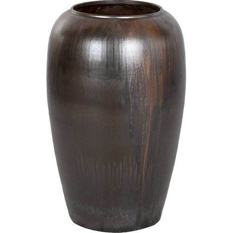 Vase élégant en céramique marron pour intérieur chic - Marron foncé nuancé (1/3)