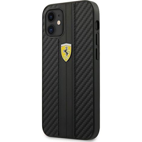 Coque iPhone 12 mini Ferrari On Track Carbon Black (1/3)