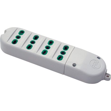 multiprise sans câble by-Pass Italiennes 2P + T 16 A, Blanche
