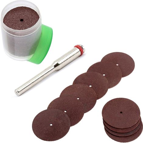 Lot de 35 mini disques de coupe en résine de 22 mm, mini disques de coupe rotatifs avec mandrin de 3,1 mm pour outils rotatifs universels (1/5)