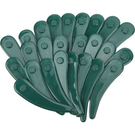 25Pcs Lawn Mower Plastic Blade ABS Flat Tooth Home Clean Separate Fast Cutting Plastic Blade for Bosch Green