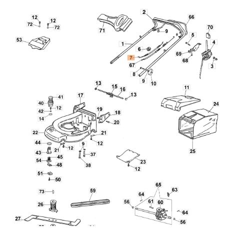 Mähmotor-Bremskabel MAX44TH ORIGINAL EMAK Modelle 66060507R