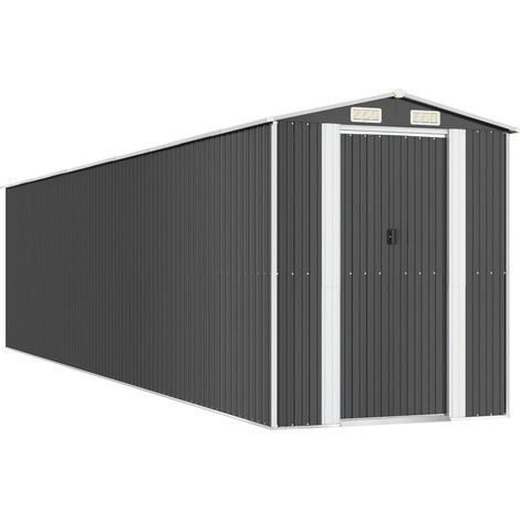 Cobertizo de jardín, cobertizo para cabaña, cobertizo para almacenamiento, cobertizo para exteriores, cobertizo para herramientas, robusto, 192 x 855 x 223 cm, acero galvanizado antracita 020022204