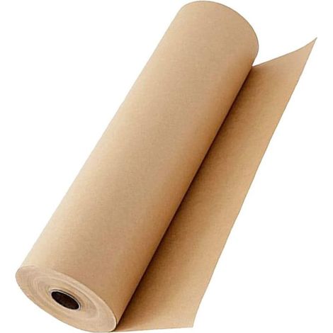 Mini rouleau papier d'emballage cadeau kraft havane 20 m x 39 cm papier recyclable (S10) (1/5)