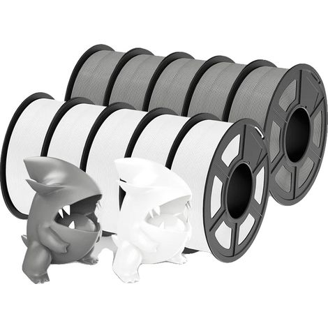 Filamento PLA per stampa 3D, diametro 1,75 mm, set da 10 pezzi, compatibile con stampanti FDM, PLAMT 5WT 5GY (1/2)