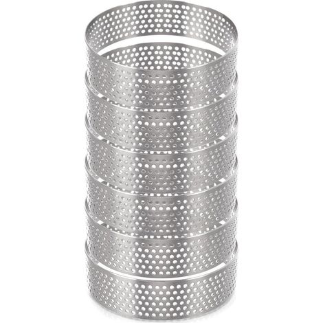 Mini Tart Pan Set, Perforated Steel, 7 cm, 6-Pack (1/5)