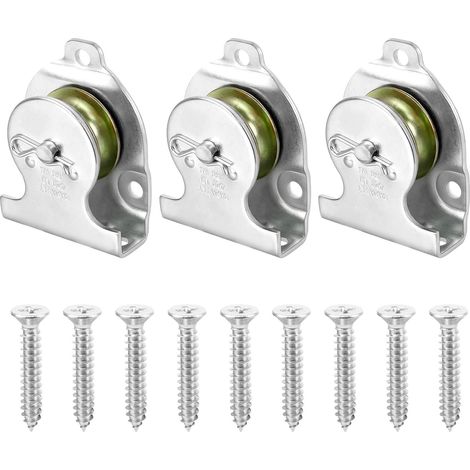 Heberolle – 3er-Set – Verzinktes Metall – Kugellager – Tragfähigkeit 190 kg – Für 9,5-mm-Seil (1/5)