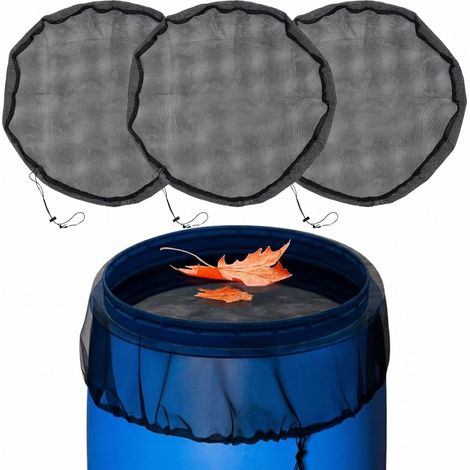 Lot 3 Filets Protection Citerne 100cm, Anti-Feuilles Récupérateur Eau polyester résistant, cordon serrage, maille fine, filet récupérateur eau, filet anti moustique, jardin terrasse (1/5)