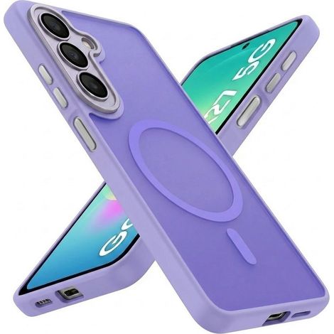 Custodia fumé per Samsung Galaxy A27 5G, custodia opaca, per MagSafe, cornice viola (1/5)