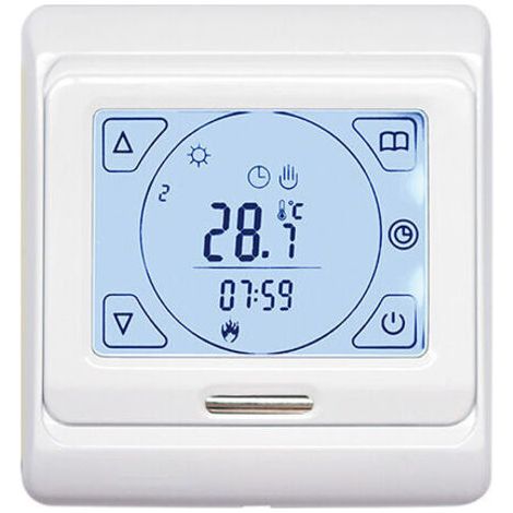 Thermostat Chauffage au Sol Electrique Programmable 16A avec Sonde, Numérique Thermostat d'ambiance Plancher Chauffant Régulateur Écran tactile LCD,1 pièce (1/5)