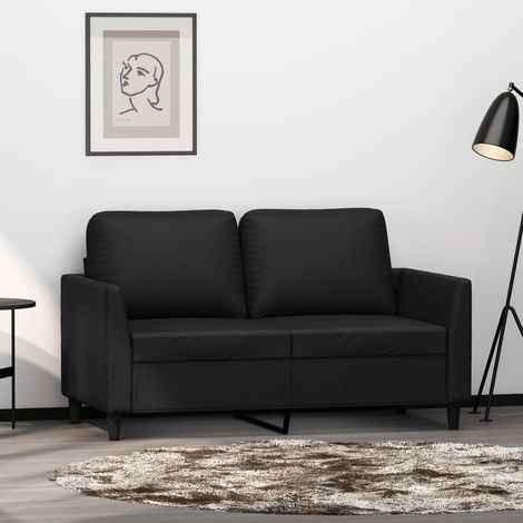 Canapé-Sofa à 2 places Noir 120 cm Similicuir 897771 (1/5)