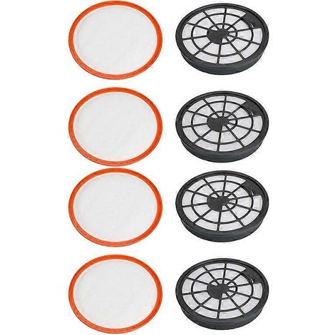 Kit de 4 filtres de rechange pour aspirateurs Vax Air Compact (type 95) : préfiltre et postfiltre. (1/2)