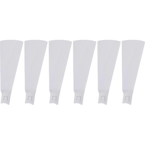 Lot de 6 pales de rechange pour ventilateur de plafond intérieur E27 avec éclairage LED, petit ventilateur électrique silencieux et écoénergétique, blanc.