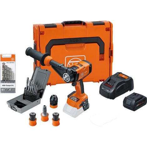 Taladro atornillador a batería Fein 4 velocidades ASCM 18-4 QM AS Metal Advanced Top Set 18 V / 1x 5,0 Ah batería + cargador incl. accesorios en L-Boxx - 71161563000 (1/5)