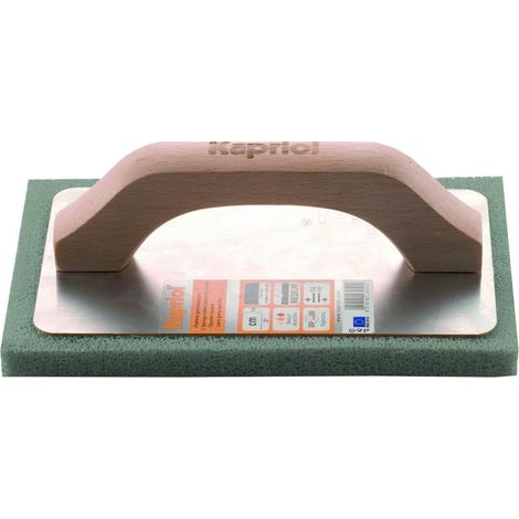 Frattone gomma/spugna grigia cm.14x21 b.alluminio m.legno