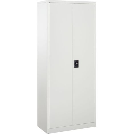 Cool Rolled Steel Tall Office Lockable Filing Cabinet 2 Doors 4 Internal Adjustable Shelves Bookcase Cabinet Storage Unit 80 L x 40 W x 184 cm