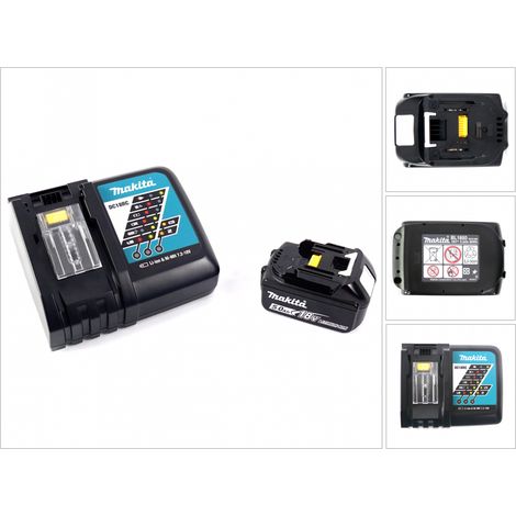 Makita – Chargeur rapide 18V avec batterie 5.0Ah – Temps de charge 45 min – Protection courts-circuits et surchauffes – Pour électroportatifs (1/5)