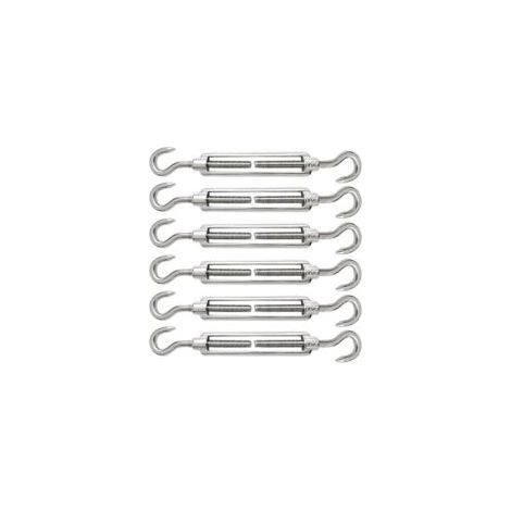6 Pièces Tendeur Cable M5 Tendeur Cable Inox 304 Réglable Crochet de Ridoir et Crochet pour Tendeur de Fil Cable Acier Corde Crochet Tendeur Accessoires (1/5)