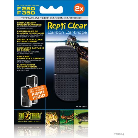Recarga carbón para filtro interno para terrarios acuáticas Exo Terra Repti Clear F250/F350 (1/2)