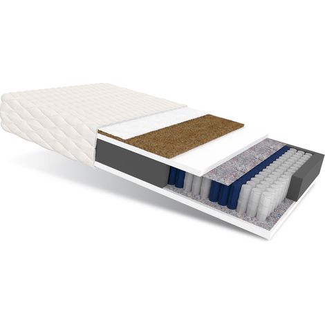 Matratze 160x200 Taschenfederkern FAMILY 7 Zonen H3 H4 18 cm Kokos HR Schaum Klimafaser Polyurethanschaum JERSEY