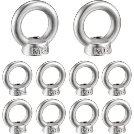 Écrou À Œil M6 - Acier Inoxydable 304 - Pour Levage Et Fixation De Chaînes Et Cordes - 10 Pièces (1/3)