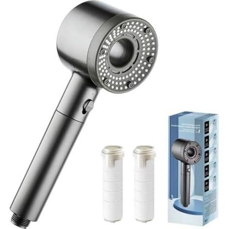 Shower head, water-saving shower head, hand shower with 5 spray patterns, high-pressure shower head with filter, water-saving shower head with shut-off function, shower head (1/5)