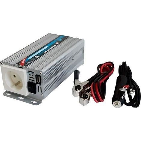 Spannungswandler - HTC TECHNIC - 24V/220 V - 300 W - Mit USB-A Steckdose 2A geliefert mit Zigarettenanzünderkabel