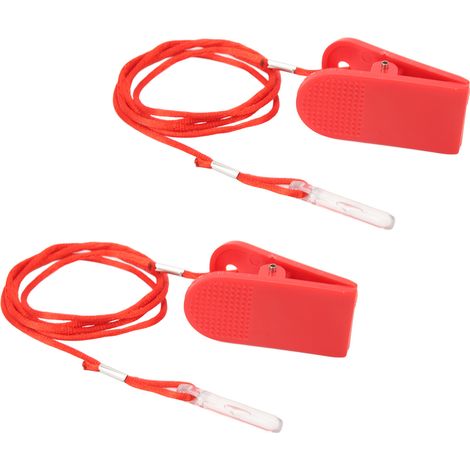 2 pièces Interrupteur d'Arrêt d'Urgence Rouge pour Tapis de Course, Accessoire de Sécurité Fitness Universel (1/5)