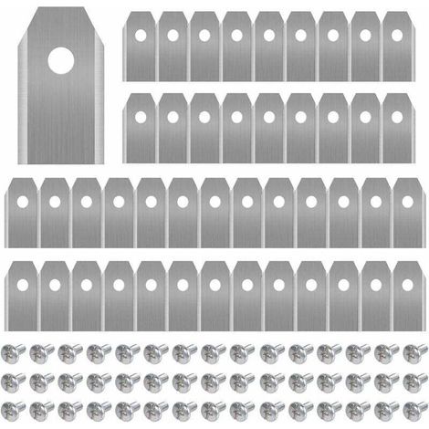 45 x Lames de Couteau en Titane pour Toutes Les Tondeuses Robotiques Husqvarn/Automower/ Yardforce/Gardena(3g-0.75mm) Avec 45 Vis. Lames de Rechange pour Modèles 105.310.315.320.420.430x.r40i (1/4)