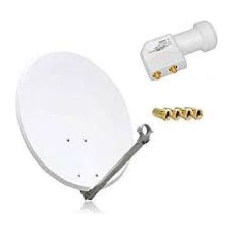 Parabole Satellite - HDME - 70CM - Fibre Composite - LNB TWIN 0,1DB - Couleur Blanche