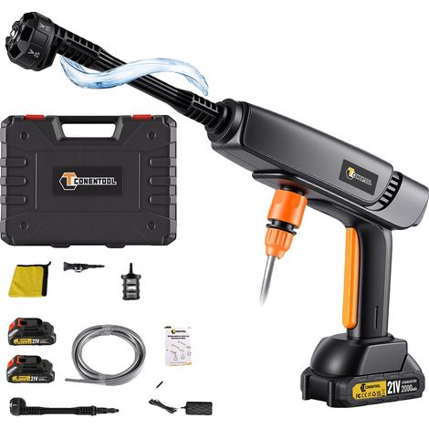 Nettoyeur haute pression sans fil, buse 6-en-1, portable et léger, 2 Batterie (1/2)