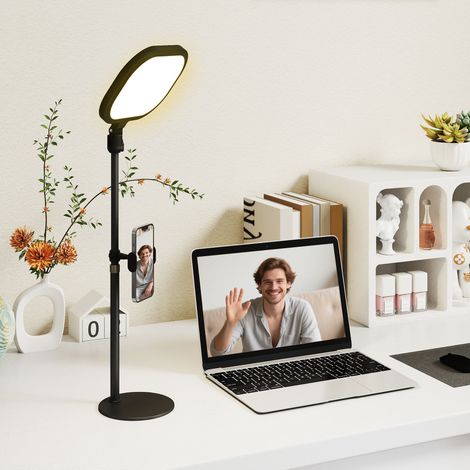Lampada da comodino a LED, 10 livelli di luminosità, 5 colori, funzione memoria, in metallo, nera