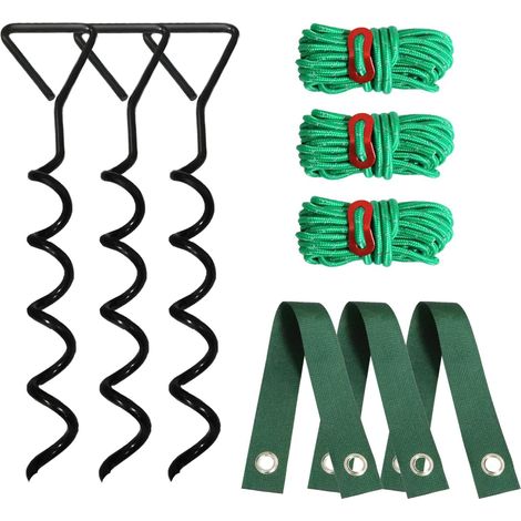Tuteurs et supports pour arbres, kit de tuteurs robustes, ensemble en spirale d'acier. Convient pour redresser les jeunes arbres tordus face aux vents forts et aux intempéries. (1/5)