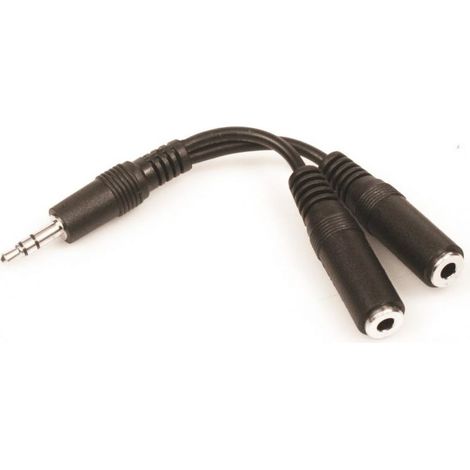 Sandberg 502-16 - Adattatore audio (2 x 3,5 mm - 3,5 mm), nero (1/4)