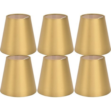 6 pièces E14 abat-jour tissu abat-jour lampe de Table plafonnier abat-jour pour chambre salon or PX153 (1/5)