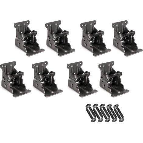 Extension de charnière pliante verrouillable Supports invisibles pliables pour pieds de table Support de pieds de meubles de lit en fer avec couleur bronze foncé Lot de 8