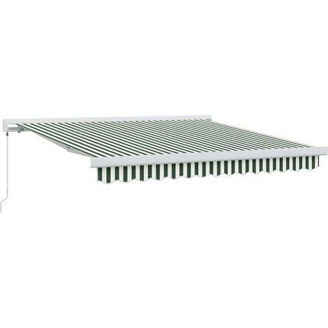 Maison Exclusive - Tenda Retrattile Verde e Bianco 300 x 250 cm Tessuto e Metallo
