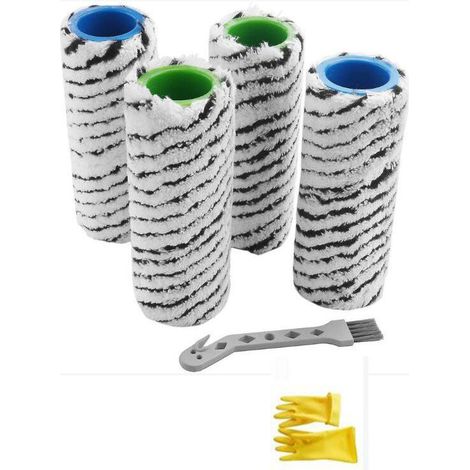 4 pcs Pierre Rouleau Brosse Pour Karcher Fc7 Fc7 Premium Fc5 Fc5 Premium +  Gants