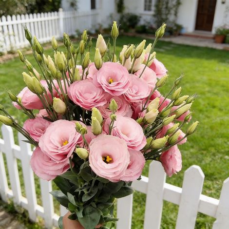 1000 Semi di Lisianthus Rosa Lucita – Eustoma da Seminare, Fioritura Abbondante, Ideale per Vasi, Balconi e Aiuole